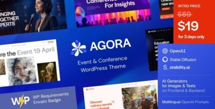 Agora v1.4.0 Event & Conference WordPress Theme (Activated)