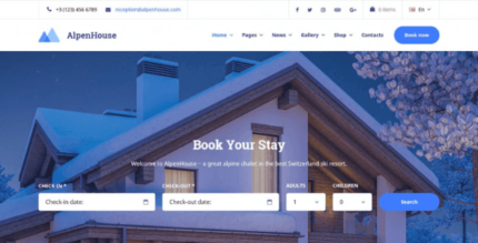 Alpenhouse (v1.7.0) WordPress theme for hotel booking