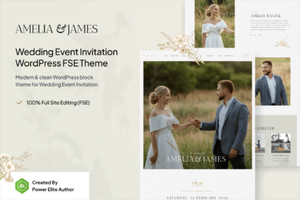 Amelia & James (v1.0.0) Wedding Invitation WP Theme