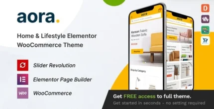 Aora (v1.3.17) Home & Lifestyle Elementor WooCommerce Theme