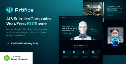 Artifice (v1.0.0) AI & Robotics Company WordPress Theme