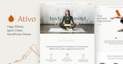 Ativo (v34.0) Pilates Yoga WordPress Theme [Activated]