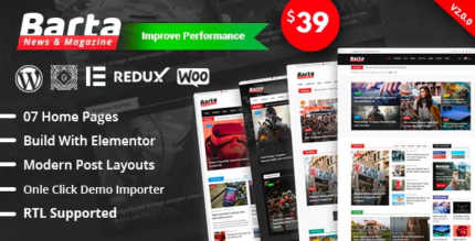 Barta (v2.0.5) News & Magazine WordPress Theme