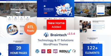 Braintech v2.7.6 (Activated) Technology & IT Solutions WordPress Theme
