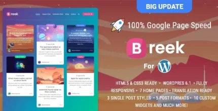 Breek v4.2.1 Minimal Masonry Themes for WordPress [Activated]