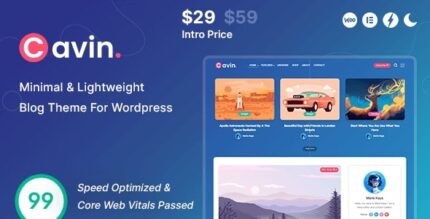 Cavin (v1.8) Minimal & Lightweight WordPress Blog Theme