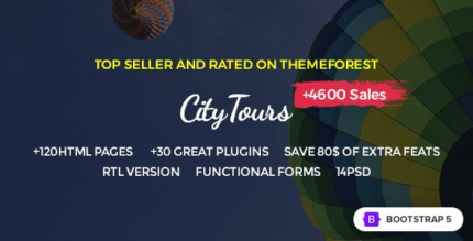 CityTours v6.9 Travel and Hotels Site Template