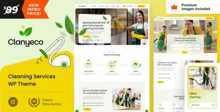 ClanyEco (v23.0) Cleaning Services WordPress Theme (Activated)