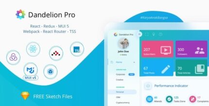 Dandelion Pro (v2.6.2) React Admin Dashboard Template