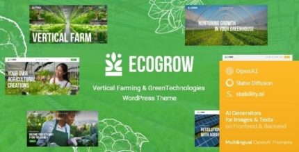 EcoGrow v1.7.0 Vertical Farming & Green Technologies Theme + AI