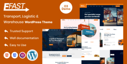 Efast (v1.0.0) Transport, Logistic & Warehouse WordPress Theme