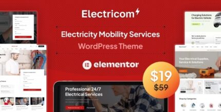 Electricom (v1.3.9) Electricity Mobility Services WordPress theme