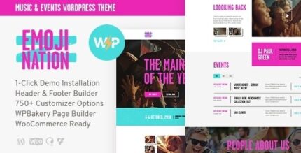 EmojiNation (v1.0.11) Night Club & Concert Event WordPress Theme