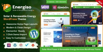 Energiso v1.4.5 Solar & Renewable Energy WordPress Theme