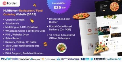[Activated] Eorder v3.1 Multitenant Restaurant / Food Ordering Website (SAAS)