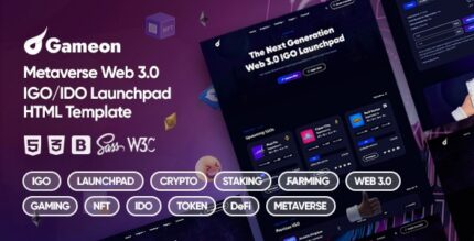Gameon v2.0 – Metaverse IGO Launchpad HTML Template
