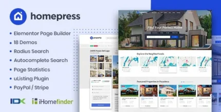 HomePress (v1.3.11) Real Estate WordPress Theme