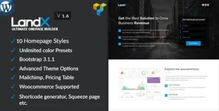 LandX (v3.2.1) Multi-Purpose Landing WordPress Theme