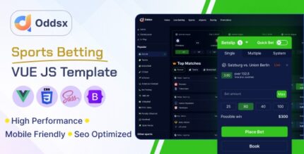 Oddsx v0.1.0 – Sports Betting Website Vue JS Template