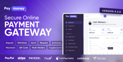 PayMoney v4.3.5 Secure Online Payment Gateway [Activated]