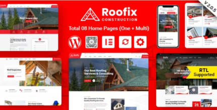 Roofix (v2.2.5) Roofing Services WordPress Theme (Activated)