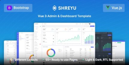 Shreyu v1.0.0 – Vue 3 Admin & Dashboard Template