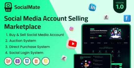 SocialMate v2.0 Social Media Account Selling Marketplace
