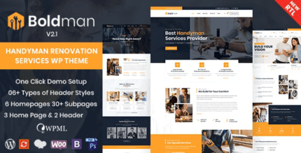 Boldman (v7.5) Handyman Renovation Services WordPress Theme + RTL