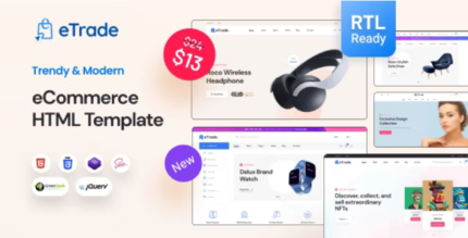 eTrade (v1.1.0) eCommerce html template + RTL