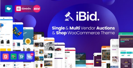 iBid v4.8 (Activated) Multi Vendor Auctions WooCommerce Theme