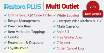 iRestora PLUS Multi Outlet v7.6 – Next Gen Restaurant POS