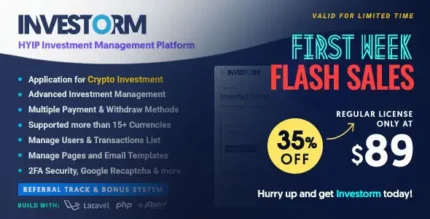 Investorm v1.5.2 Advanced HYIP Investment Management Platform
